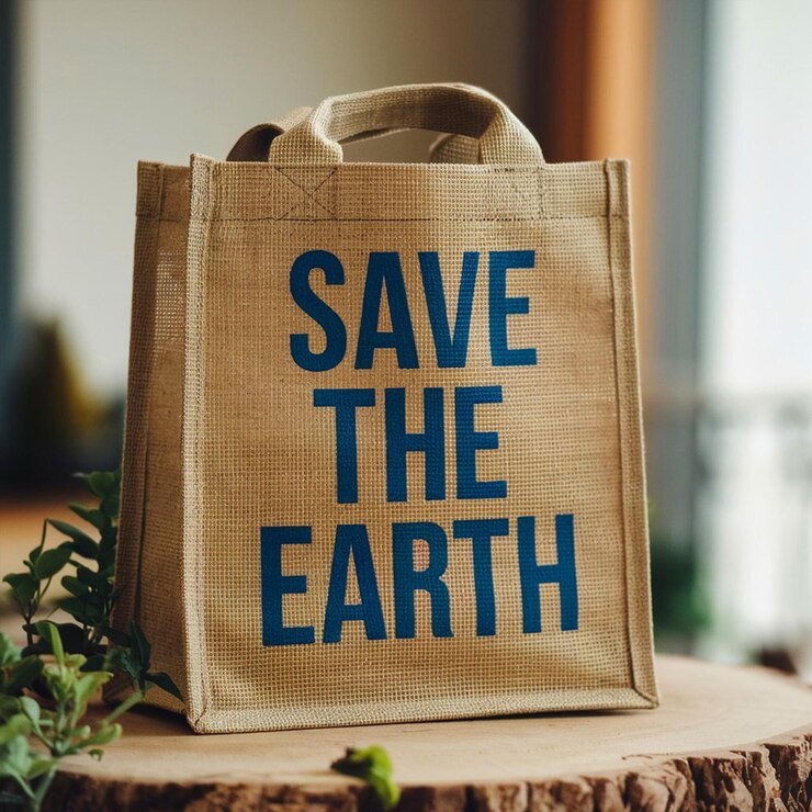 Foto una bolsa que dice salvar la tierra en ella