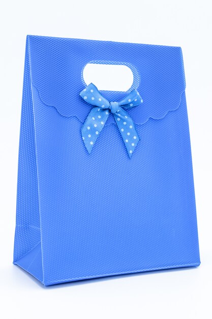 Foto bolsa de regalo azul