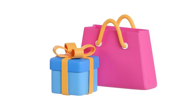una bolsa de regalo rosa con una cinta amarilla atada alrededor de la parte superior