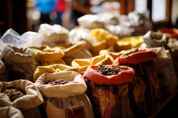 Bolsa de saco de árbol de malla de café Generar Ai