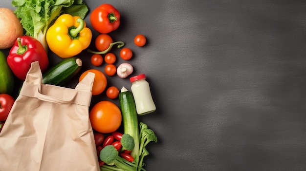 Bolsa de tela con verduras