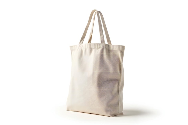 Bolsa de tote beige minimalista y ecológica de lona reutilizable para personalización y estilo