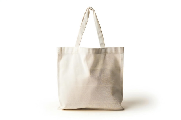 Bolsa de tote beige minimalista y ecológica de lona reutilizable para personalización y estilo