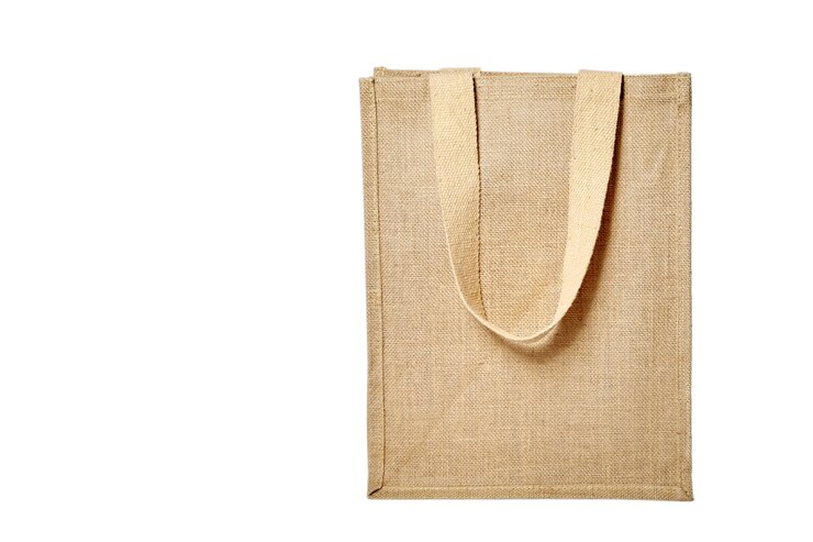 Bolsa de yute comercial reutilizable aislado