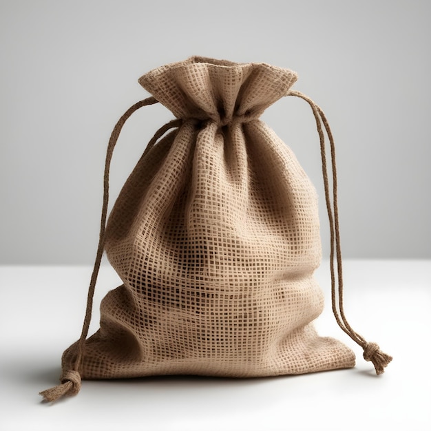Foto la bolsa de yute como un accesorio sostenible