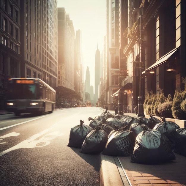 bolsas de basura en la calle problemas ecológicos de fondo