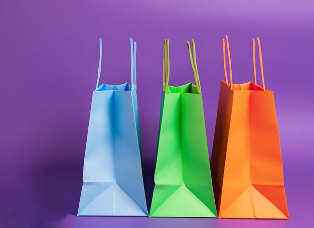 Foto bolsas de compras de diferentes colores