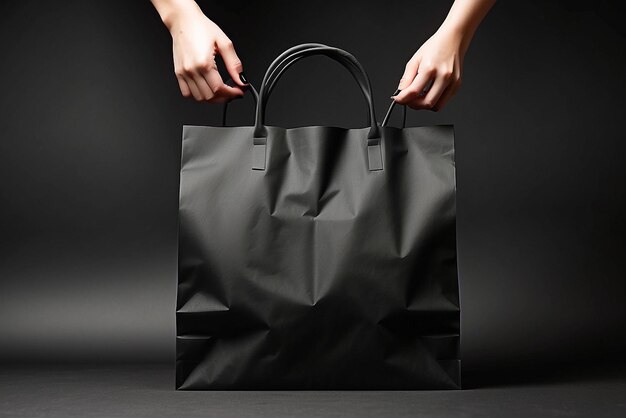 bolsas de compras negras con fotos