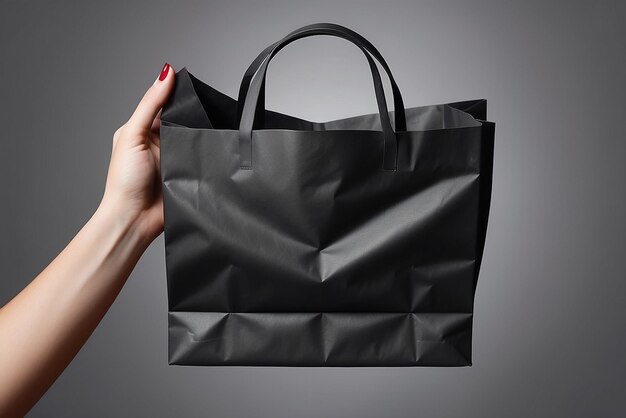 bolsas de compras negras con fotos