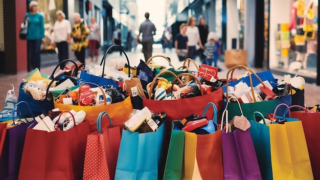 Foto bolsas de compras en primer plano