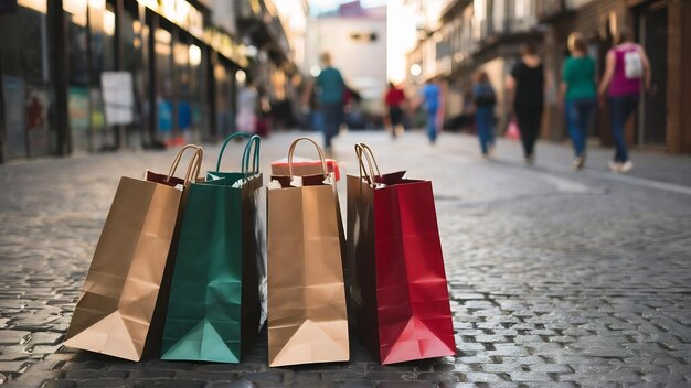 Bolsas de compras en primer plano