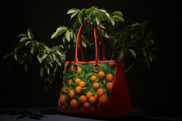 Bolsas ou bolsas com estampa de mandarina