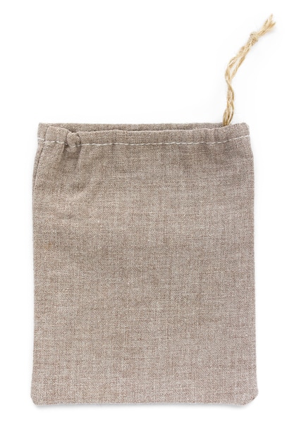 Bolsas pequeñas de algodón ecológico natural, confeccionadas en lino, maqueta.