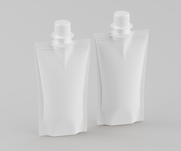 Bolsas de plástico blancas contra un fondo neutro