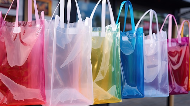 Foto bolsas de plástico con mangos