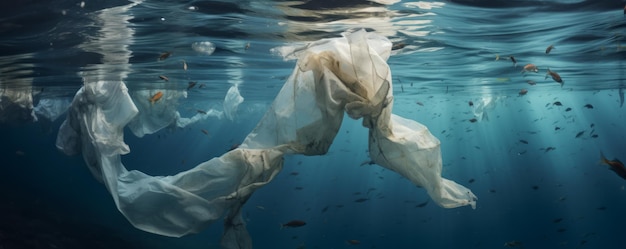 Bolsas de plástico bajo el mar