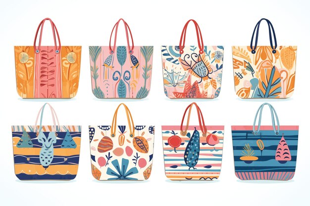 Foto bolsas de playa con diferentes patrones