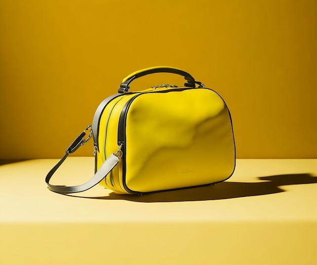 bolso amarillo sobre fondo amarillo bolso femenino con espacio de copia bolso femenino bolso femenino