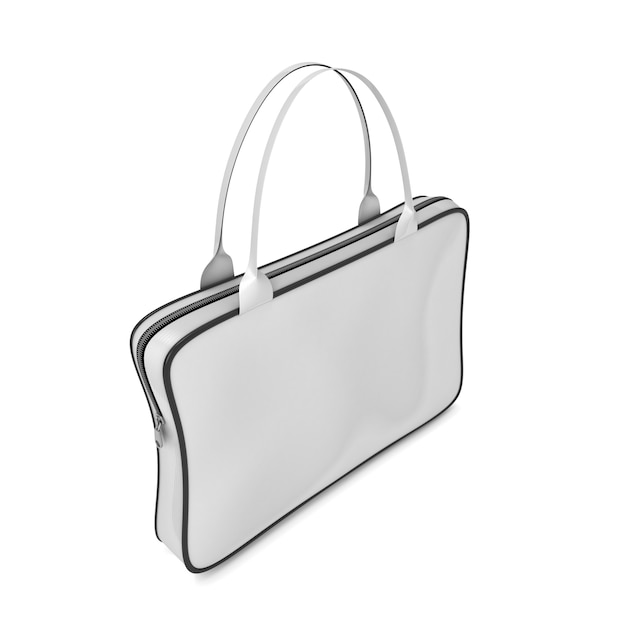 Foto bolso con asas y cremallera. estuche para portátil. bolsa para portátil. ilustración de render 3d.