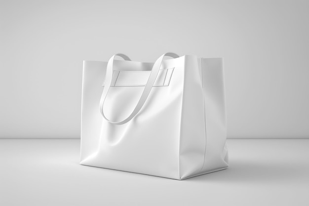 Un bolso blanco con un asa que dice 'la palabra bolso'