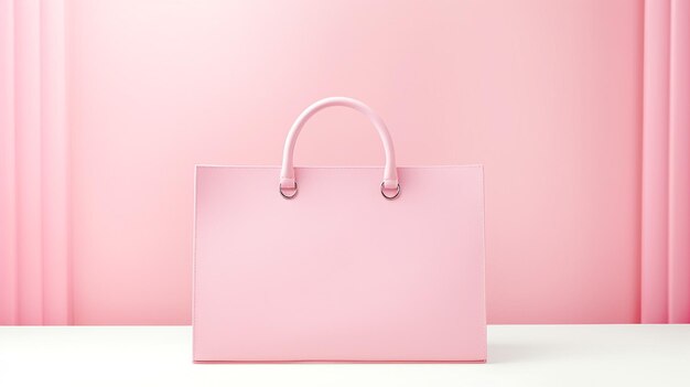 Foto bolso de couro rosa isolado sobre fundo branco com espaço de cópia para publicidade