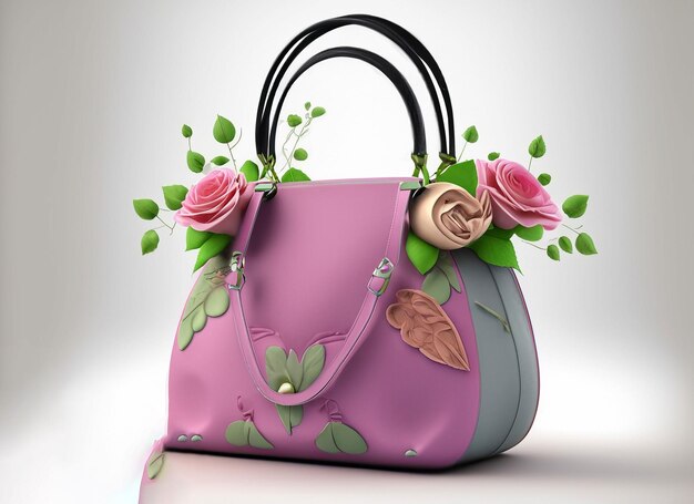 bolso de mano 3d con fondo blanco