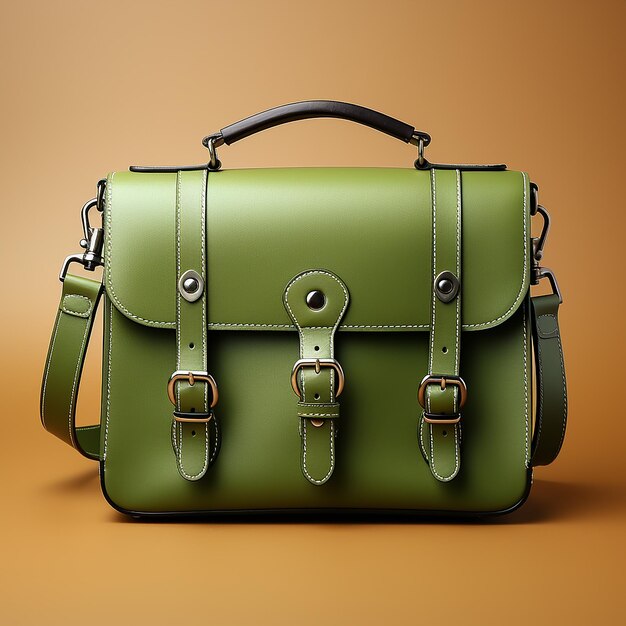 bolso de mano de hombre pequeño sobre un fondo verde Mock ups