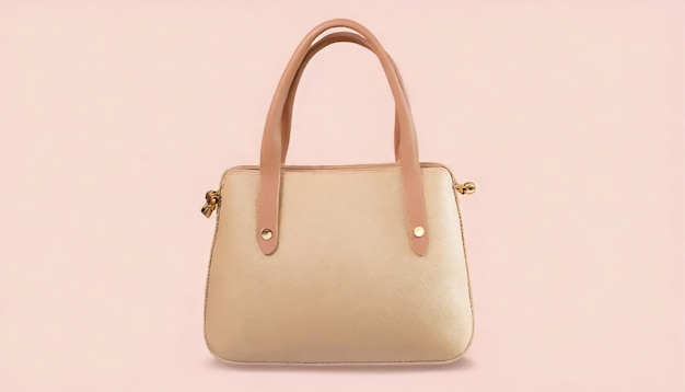 Bolso de mano para mujer de color pastel sobre fondo rosa Concepto de moda de verano Maqueta