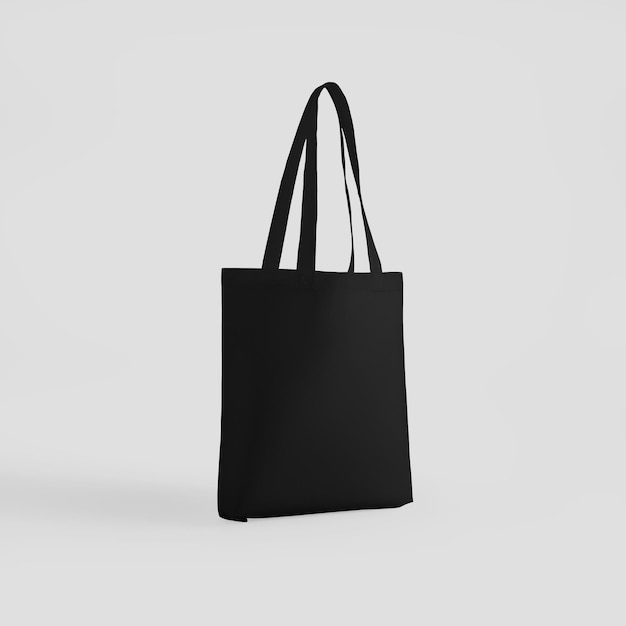 bolso de mano negro ecobag para compras minoristas bolso vertical para publicidad de patrones de diseño