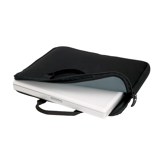 Bolso para portátil negro aislado en blanco
