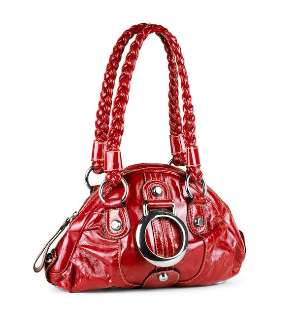 Bolso rojo aislado en blanco