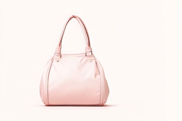 Bolso rosa de moda isolado em fundo rosa ai generativo