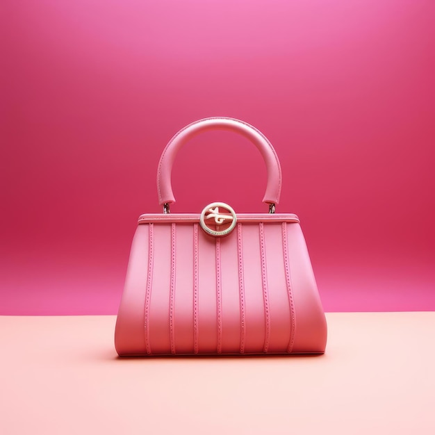 Bolso rosa para mujer sobre fondo rosa