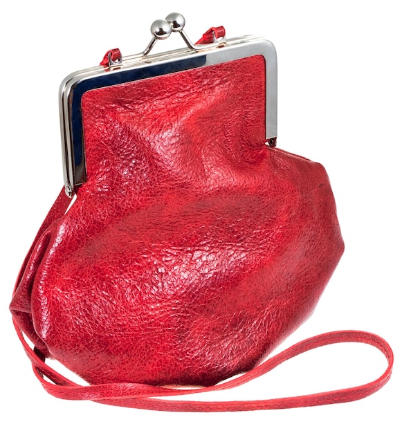 Bolso de señora pequeño antiguo en piel roja