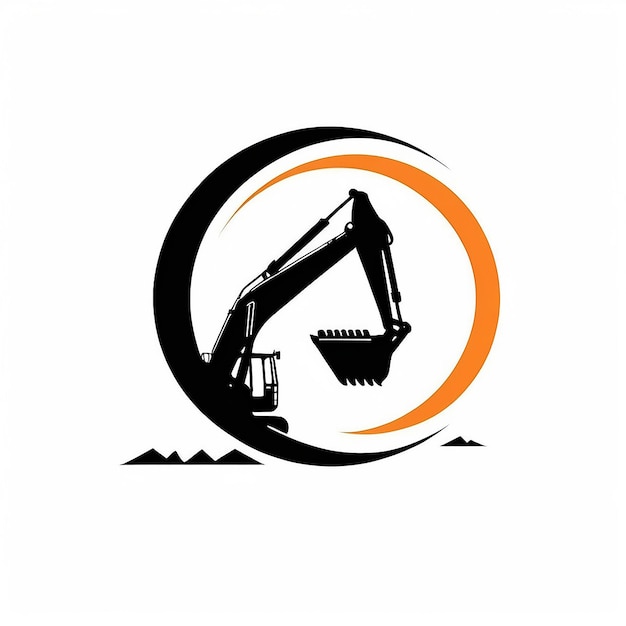 Foto bomba e balde de escavadora vector logotipo ilustração vetorial de construção