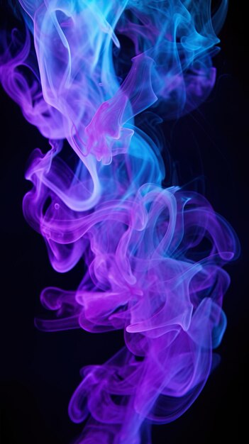 Una bomba de humo roja y púrpura en un fondo negro Generative Ai
