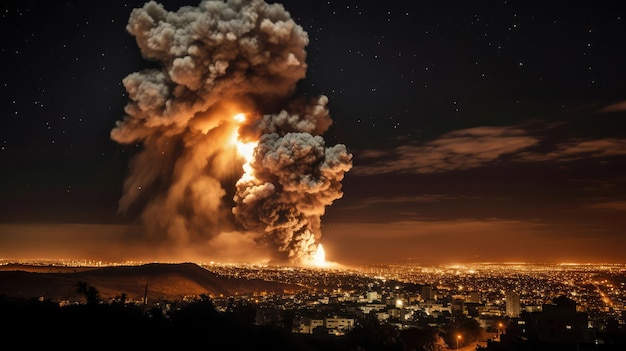 Bombardeos nocturnos en Palestina