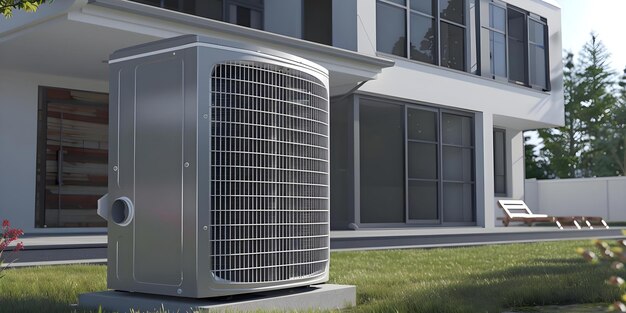 Foto bombas de calor eficientes sistemas de control climático para el ahorro de energía y el concepto de confort eficiencia energética de hvac tecnología de bombas de calor de confort para el hogar control climático