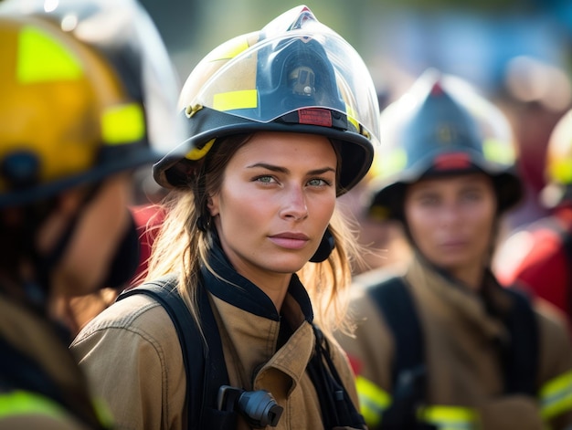 Bombeira feminina combate bravamente o fogo