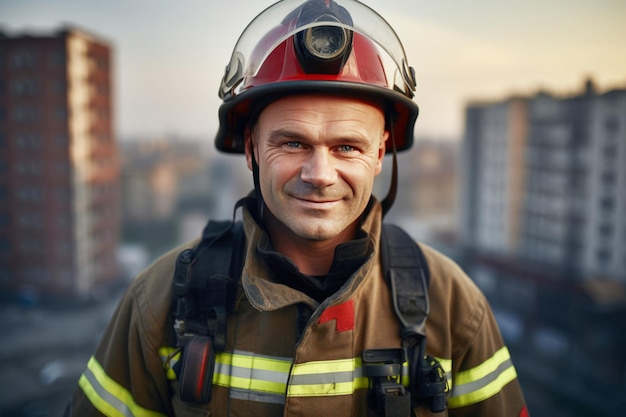 Foto bombeiro em ação bombeiro em uma zona de incêndio em pleno combate a incêndios dia internacional dos bombeiros