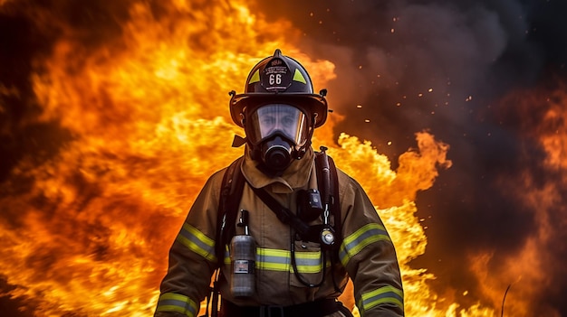 bombeiro em batalhas de equipamentos de proteção em fúria