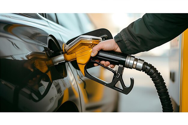 Foto bombeo de gasolina a mano para el coche