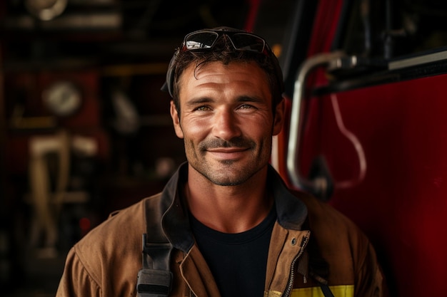 El bombero dedicado en uniforme generativo por Ai