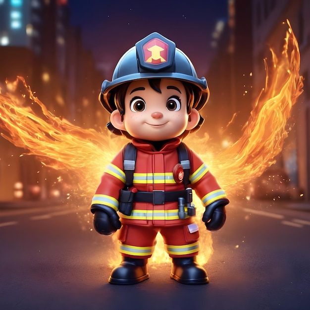 el bombero de dibujos animados de fantasía mágica