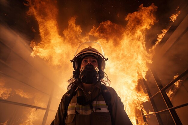 bombero frente a un fuego que encarna el generativo ai