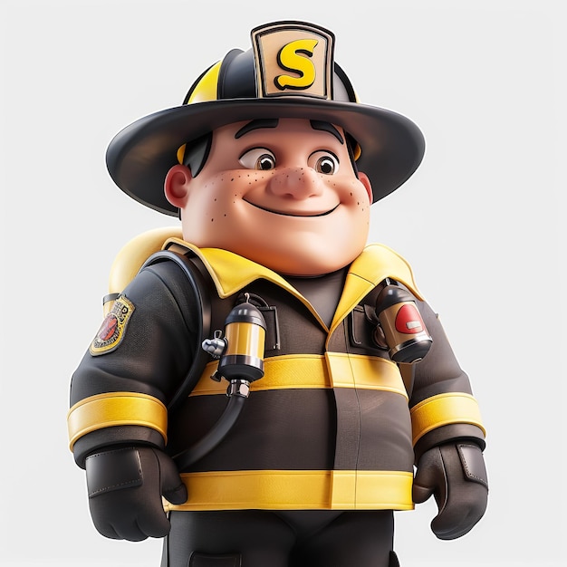 Foto un bombero de lego con un uniforme de bombero