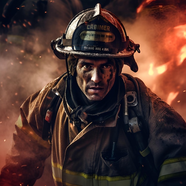 Un bombero con un sombrero de bombero con la palabra critter.