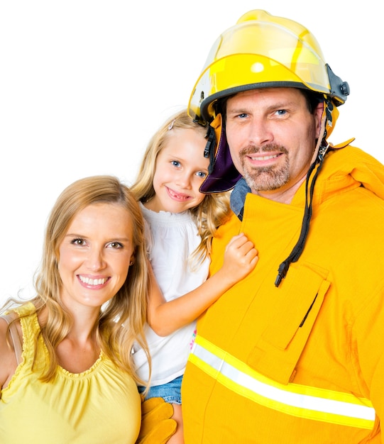 Un bombero con su familia