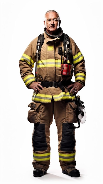 Foto un bombero con un uniforme de bombero con el número 2 en él