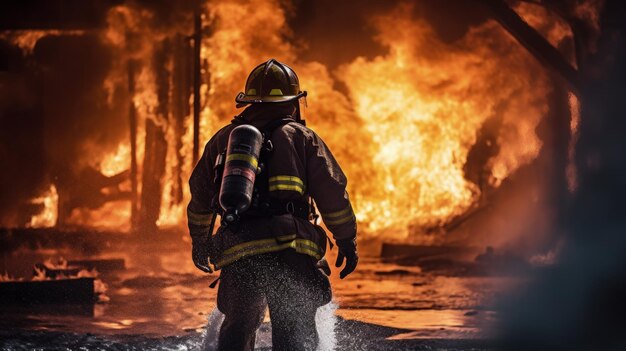 Bombero usa agua y extintor para combatir la IA generativa